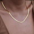 Herringbone Chain Necklace | 18K Gold Filled | Waterproof Layering Necklace