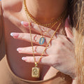 3-Piece Jewelry Set, Birth Flower & Initial Necklace