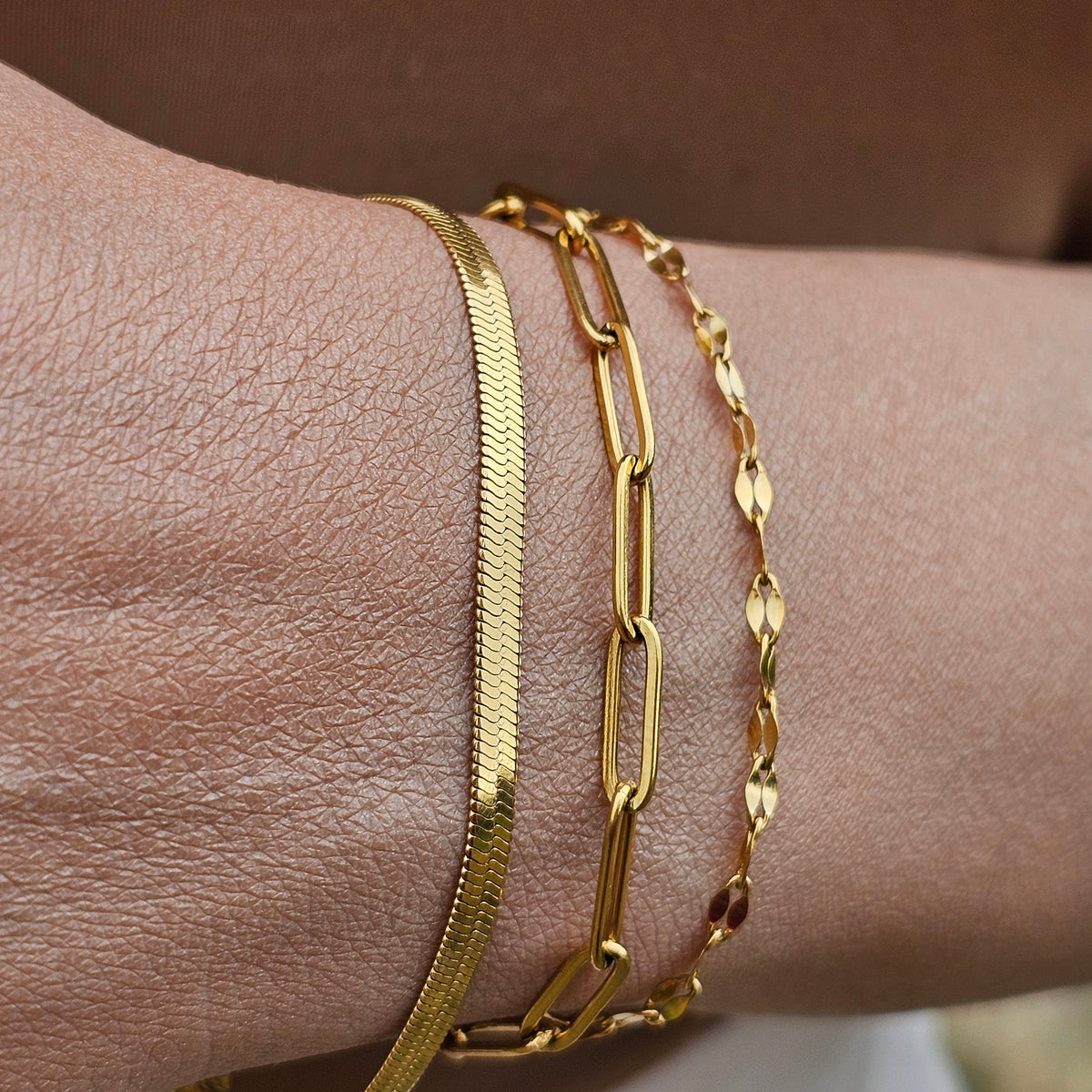 Herringbone Bracelet | Elegant Flat Chain Bracelet
