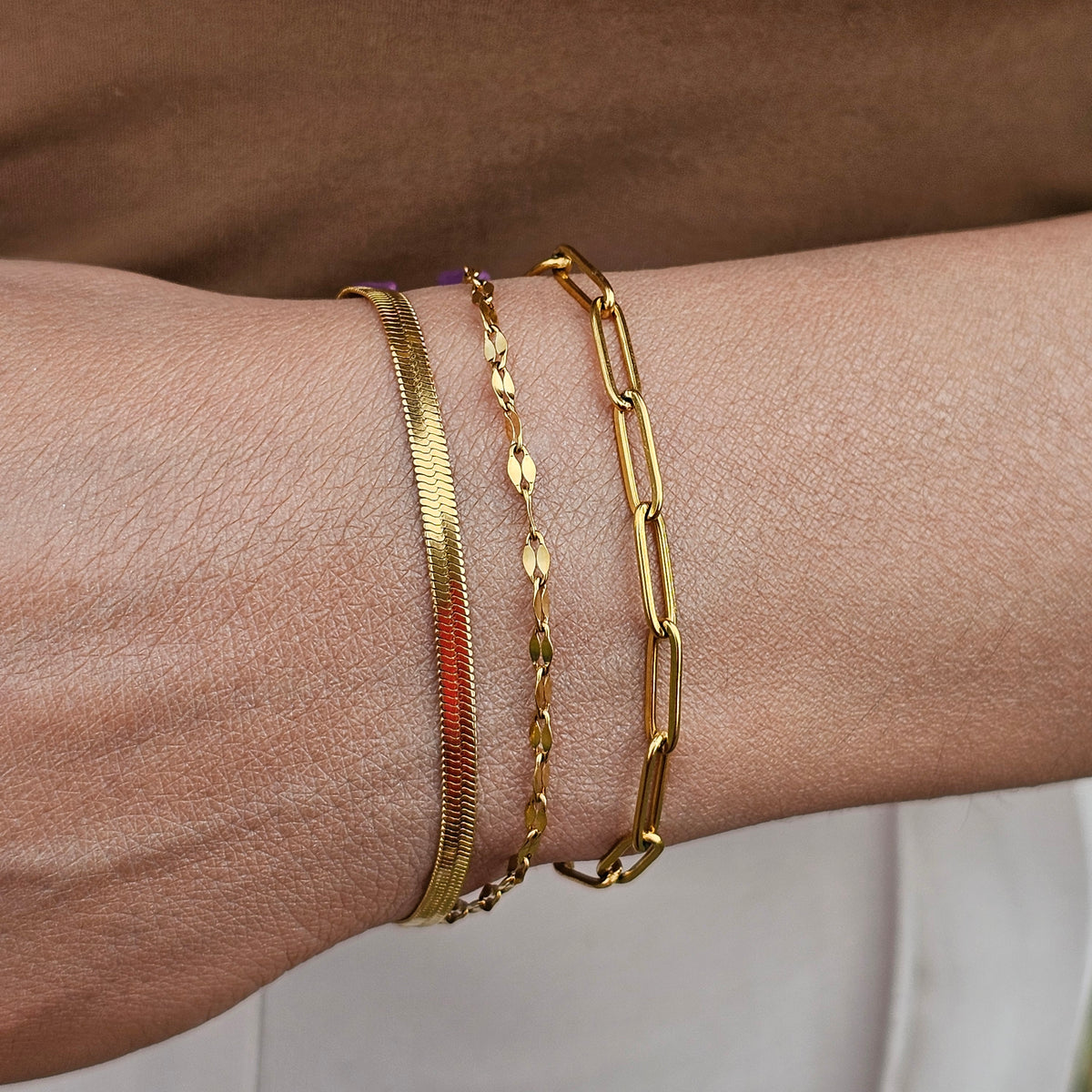 Herringbone Bracelet | Elegant Flat Chain Bracelet