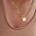 Padlock Letter Necklace, Custom Initial Necklace