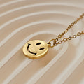 Smiley Face Necklace & Earrings Set | Cute Gold Jewelry