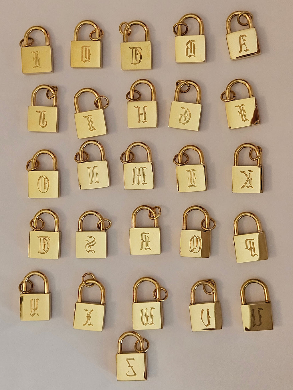 Padlock Letter Necklace, Custom Initial Necklace