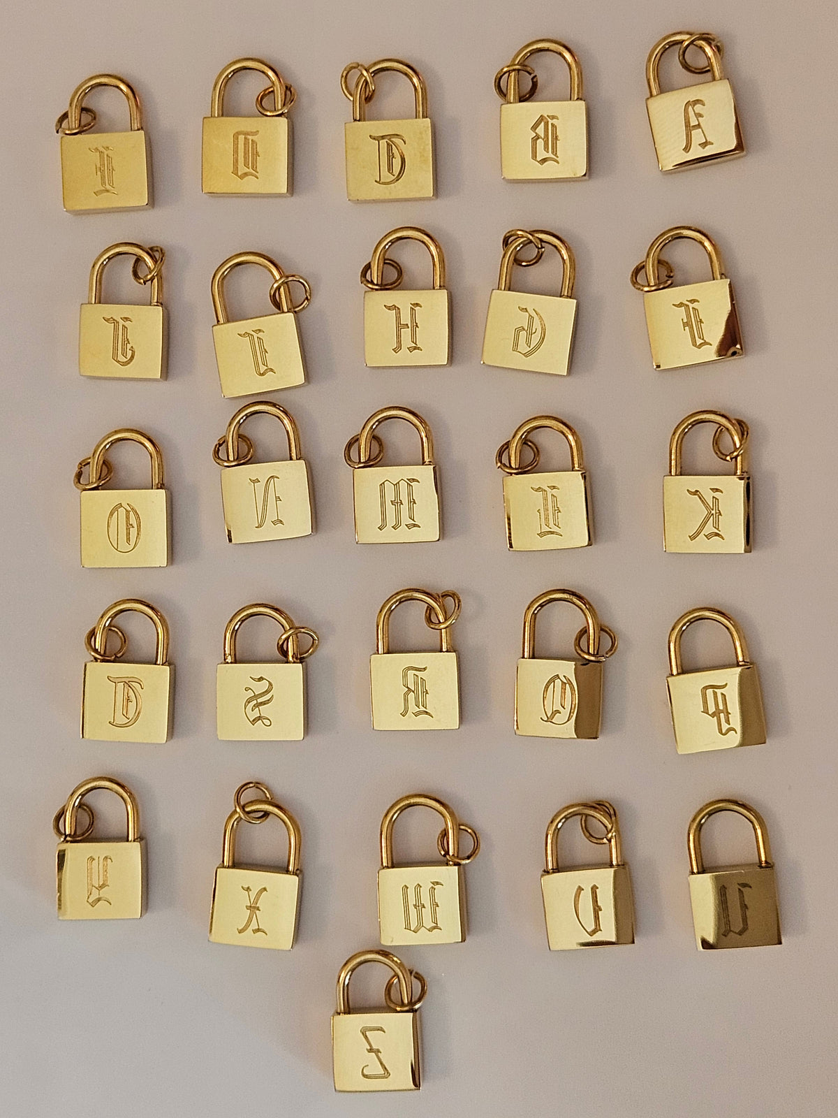 Padlock Letter Necklace, Custom Initial Necklace