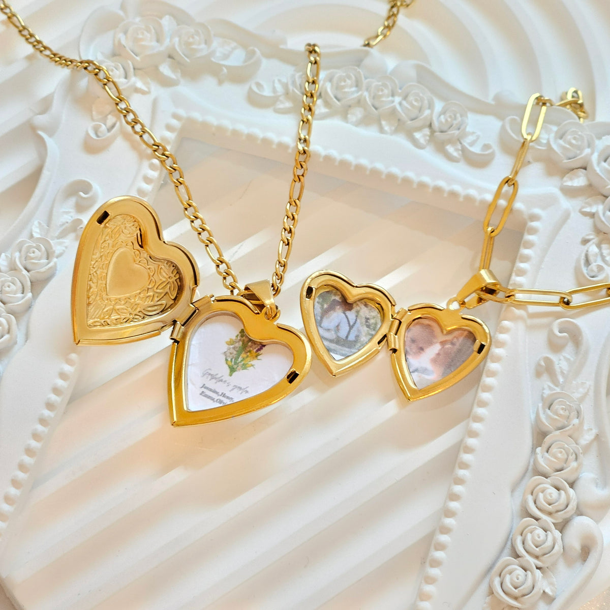 Personalized Gold Heart Locket Necklace, 18K Gold Filled Photo Locket, Engraved Heart Necklace, Dainty Keepsake Jewelry, Gift for Her