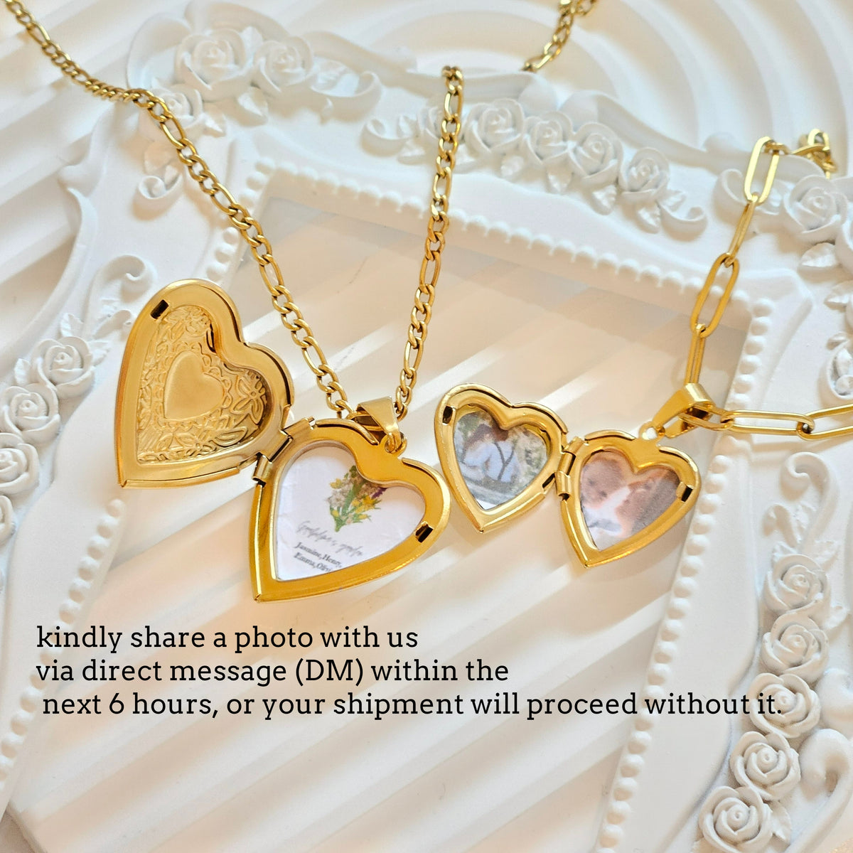 Personalized Gold Heart Locket Necklace, 18K Gold Filled Photo Locket, Engraved Heart Necklace, Dainty Keepsake Jewelry, Gift for Her