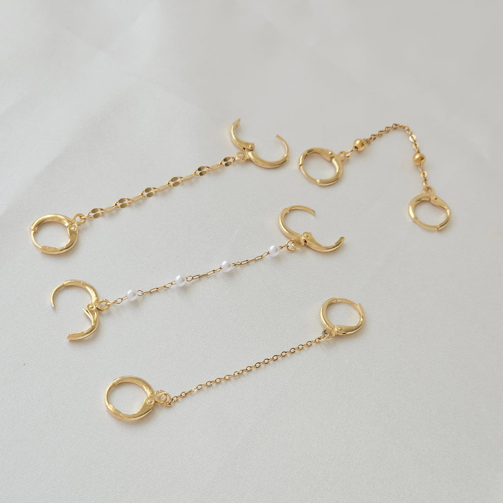 Double Piercing Pearl Earrings