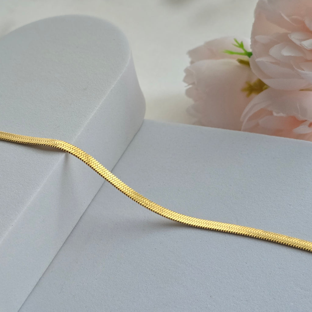 Herringbone Bracelet | Elegant Flat Chain Bracelet
