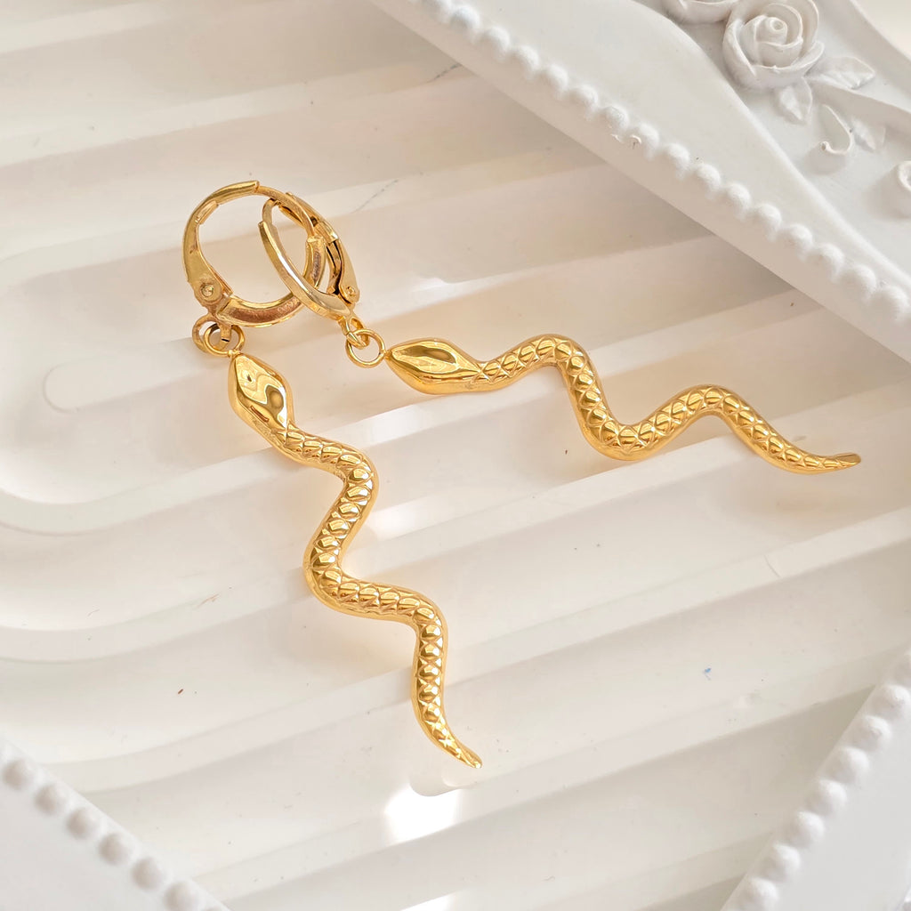 Long Snake Ring | Elegant Gold Snake Wrap Ring