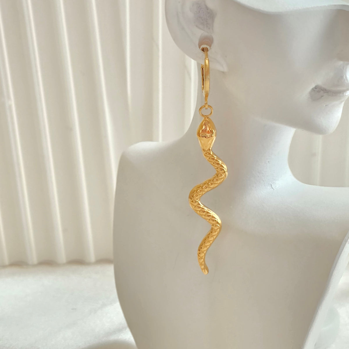 Long Snake Ring | Elegant Gold Snake Wrap Ring