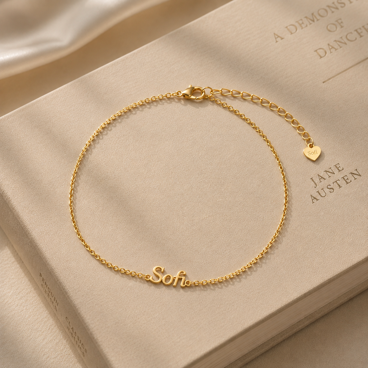Personalized Name Anklet for Women – 18K Gold Filled Custom Anklet, Dainty Gold Ankle Bracelet, Waterproof Personalized Jewelry Gift