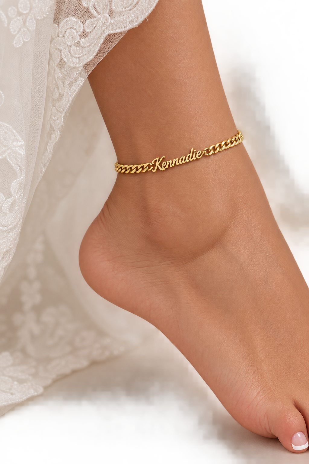 Personalized Name Anklet for Women – 18K Gold Filled Custom Anklet, Dainty Gold Ankle Bracelet, Waterproof Personalized Jewelry Gift
