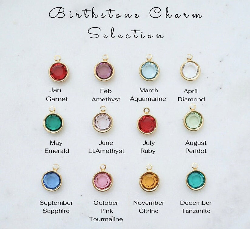 Birthstone Mini Add-On – Personalized Birth Month Charm – Small Birthstone Pendant – Custom Jewelry Add-On