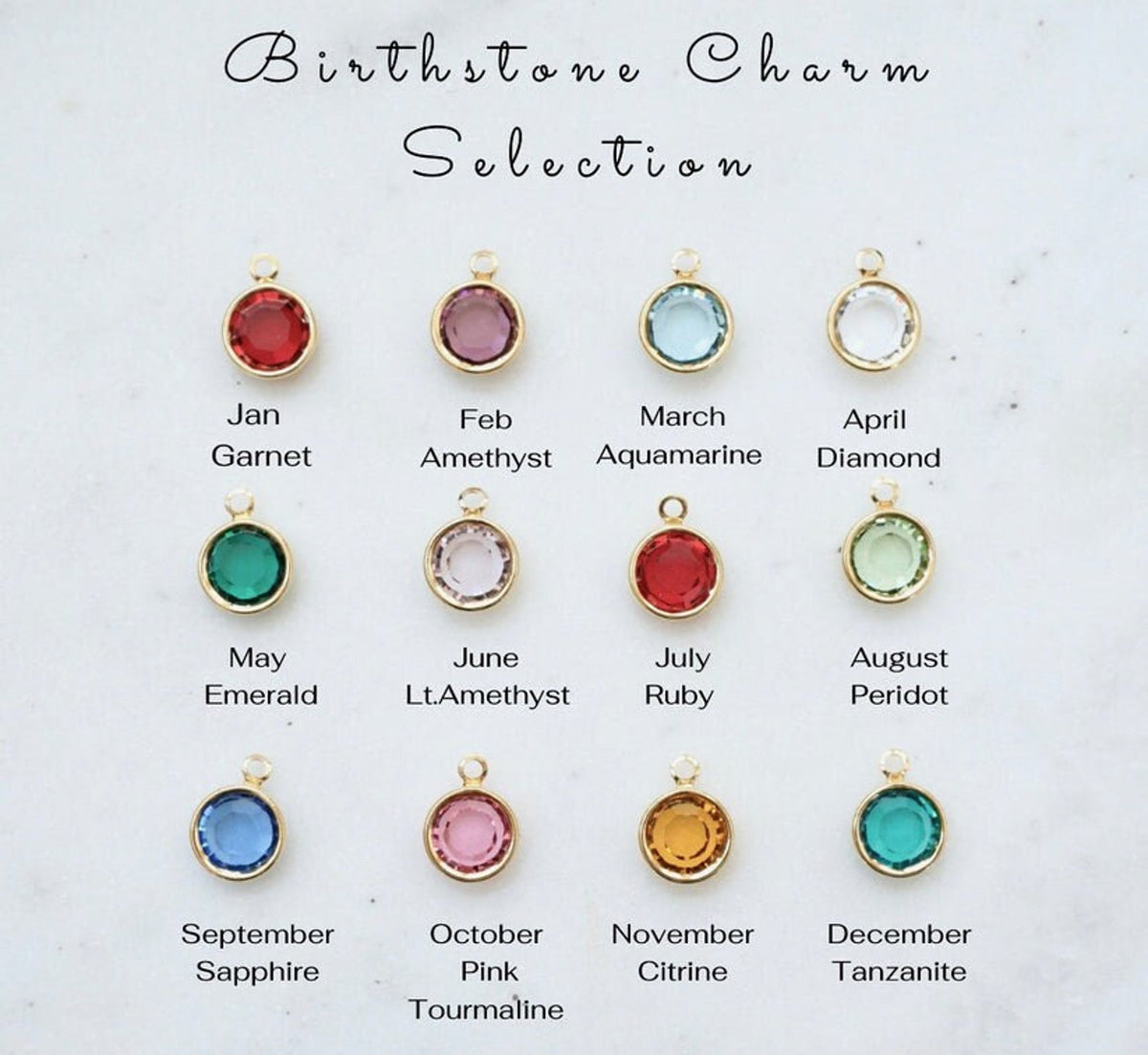 Birthstone Mini Add-On – Personalized Birth Month Charm – Small Birthstone Pendant – Custom Jewelry Add-On