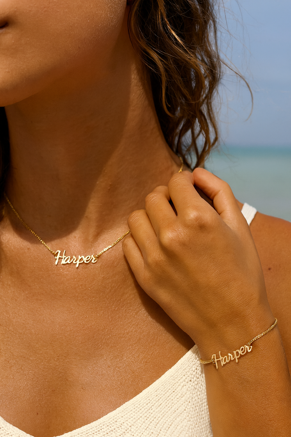 Name Bracelet: 18k Gold-Filled, Waterproof