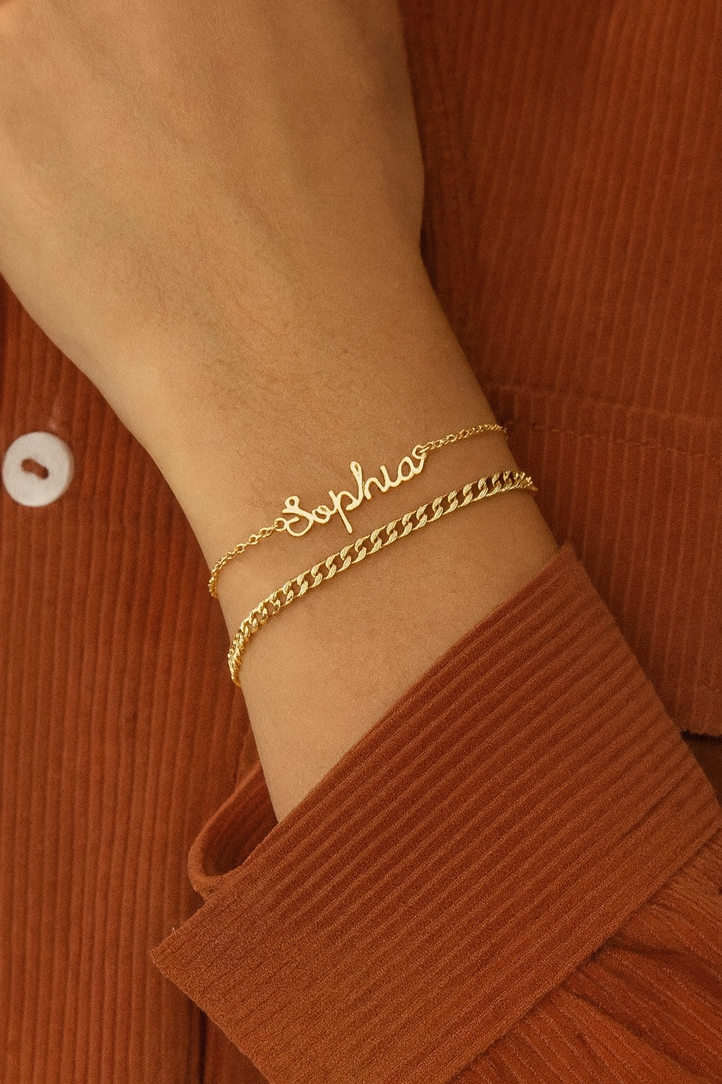 Name Bracelet: 18k Gold-Filled, Waterproof