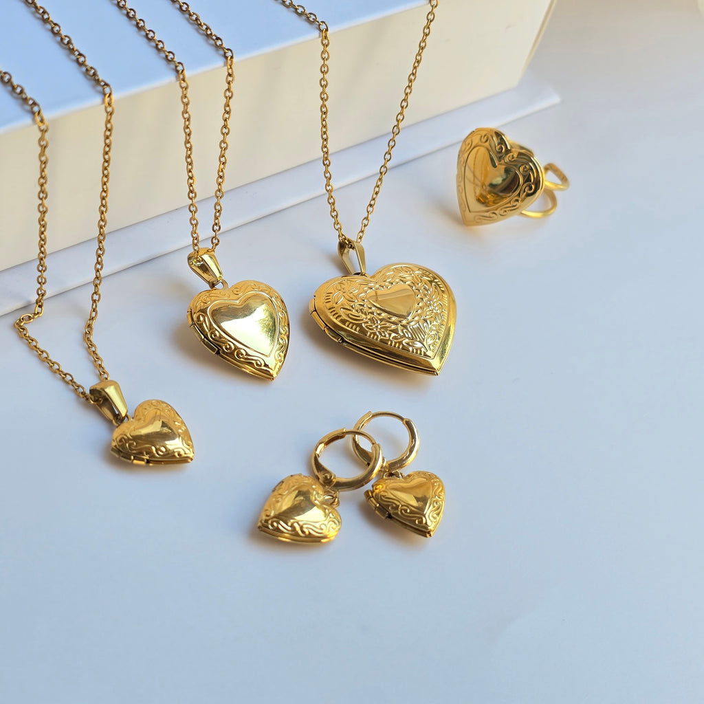 Personalized Gold Heart Locket Necklace, 18K Gold Filled Photo Locket, Engraved Heart Necklace, Dainty Keepsake Jewelry, Gift for Her