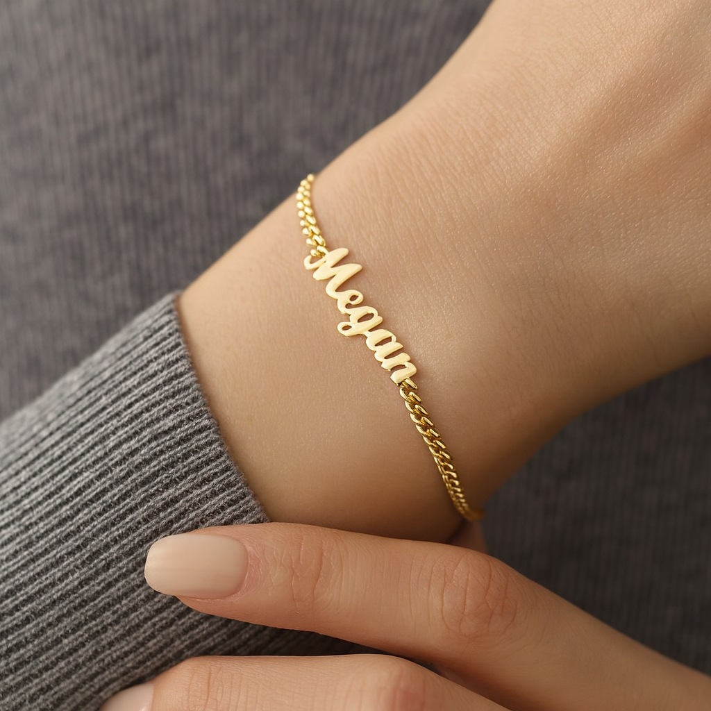 Name Bracelet: 18k Gold-Filled, Waterproof