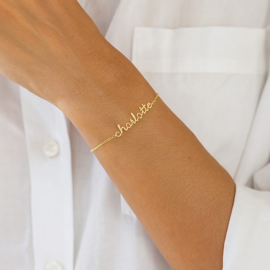 Name Bracelet: 18k Gold-Filled, Waterproof