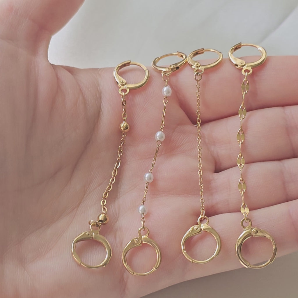 Double Piercing Pearl Earrings
